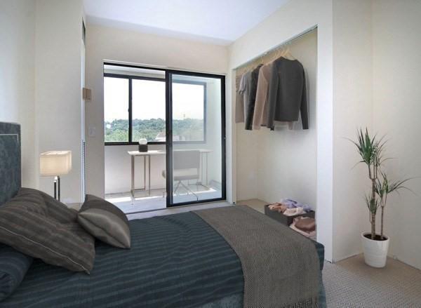 bedroom with access to outside