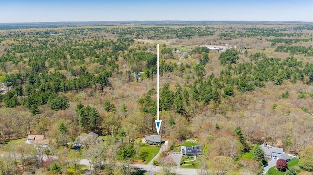 drone / aerial view with a forest view