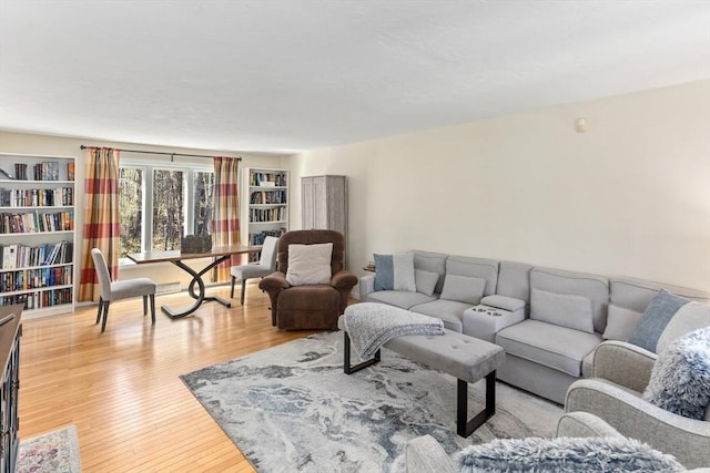 living room featuring light wood-type flooring