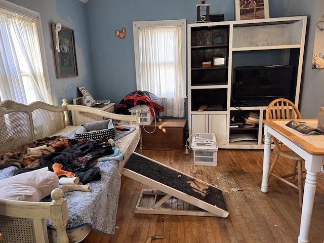 bedroom featuring wood-type flooring