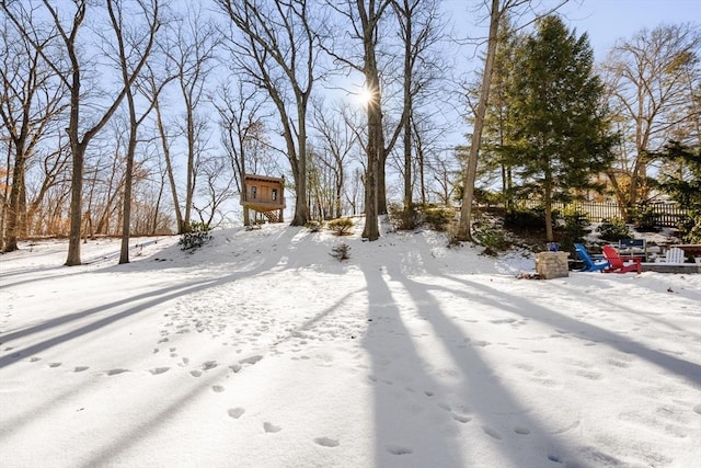 view of snowy yard