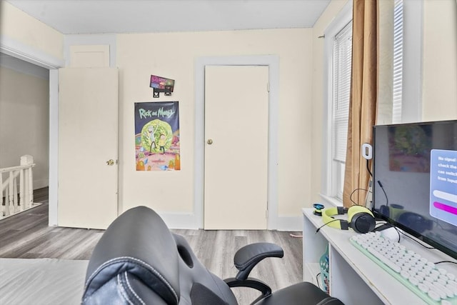 office with wood finished floors