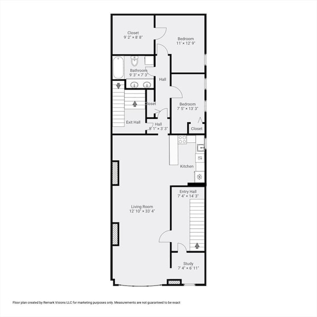 6 Brigham St Unit 2, Boston, MA 02128 - floor plan / room layout