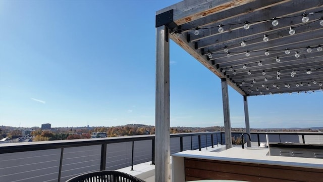 exterior space with a pergola