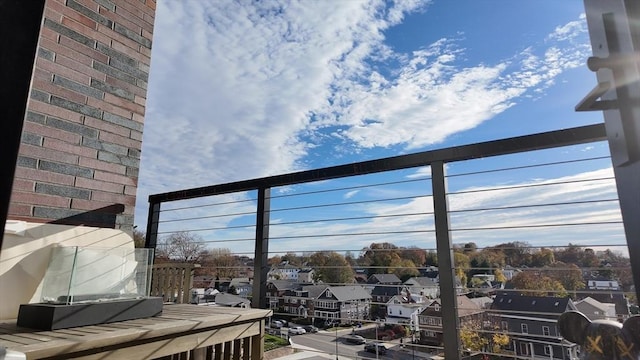 balcony featuring area for grilling