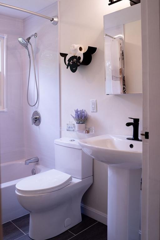 62 Roberts Dr Unit 62, Bedford, MA 01730 - full bathroom with shower / washtub combination, tile patterned flooring, and toilet