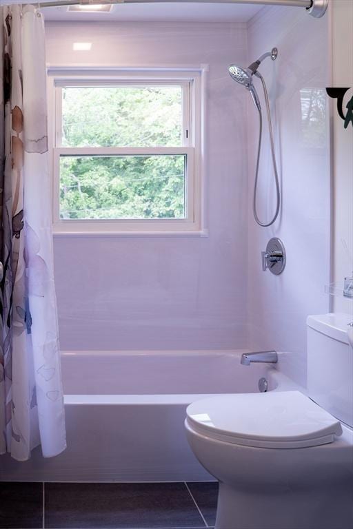 62 Roberts Dr Unit 62, Bedford, MA 01730 - full bathroom featuring shower / bathtub combination with curtain and tile patterned floors