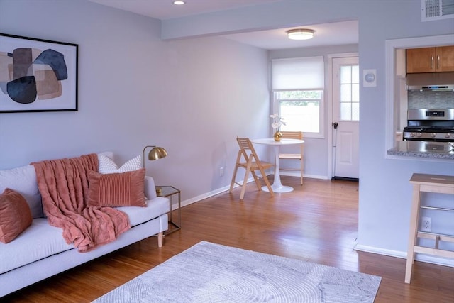 62 Roberts Dr Unit 62, Bedford, MA 01730 - living room with wood finished floors and baseboards
