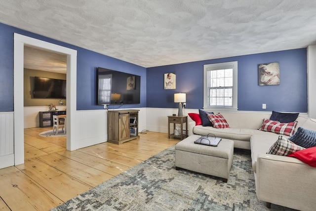 living room with hardwood / wood-style floors