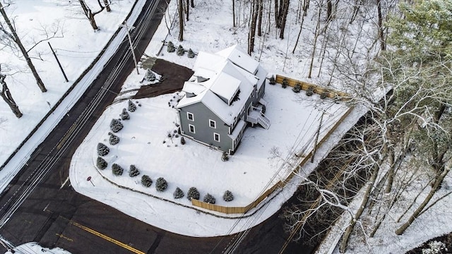 view of snowy aerial view