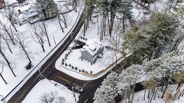 view of snowy aerial view