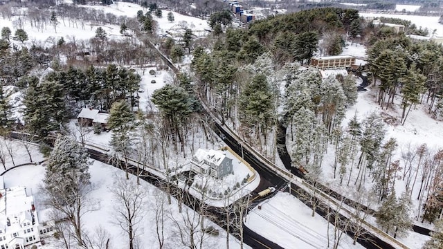 view of snowy aerial view