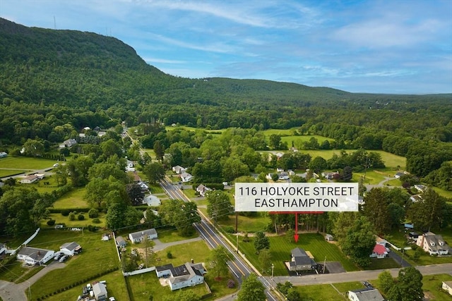 116 Holyoke St, Easthampton, MA 01027 - aerial view of property's location featuring a mountain backdrop