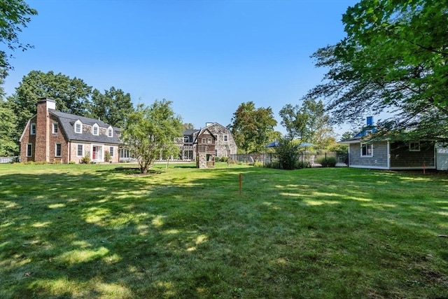 view of yard featuring fence