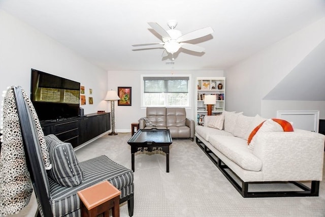 34 Split Rock Ln, Mattapoisett, MA 02739 - living room with ceiling fan and carpet flooring