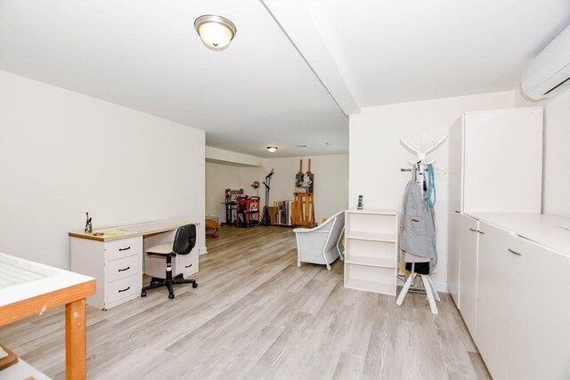 34 Split Rock Ln, Mattapoisett, MA 02739 - office space featuring light wood-type flooring and a wall mounted air conditioner
