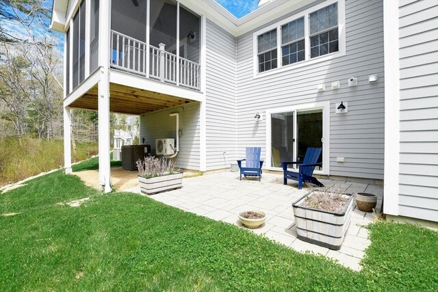 34 Split Rock Ln, Mattapoisett, MA 02739 - rear view of property with a patio area, cooling unit, a lawn, and ac unit