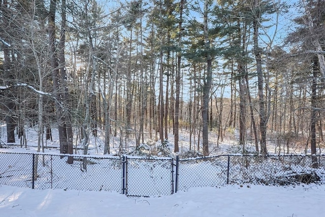 view of snow covered land