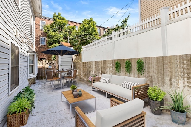 view of patio / terrace featuring outdoor lounge area