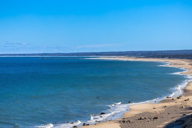 view of water feature featuring a beach view