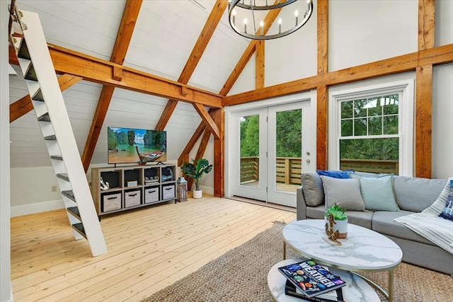 66 S W Dr, Dennis, MA 02638 - living room with a chandelier and wood-type flooring