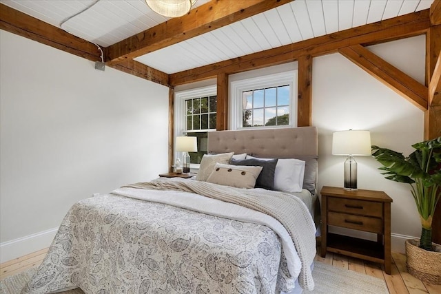 66 S W Dr, Dennis, MA 02638 - bedroom featuring hardwood / wood-style flooring and beamed ceiling