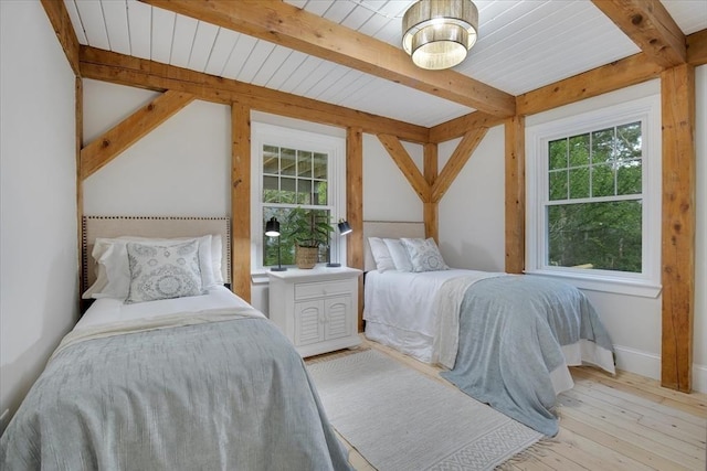 66 S W Dr, Dennis, MA 02638 - bedroom featuring beam ceiling and wood-type flooring