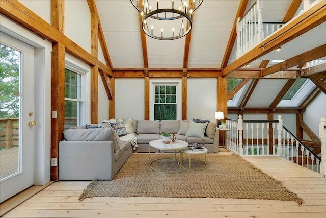 66 S W Dr, Dennis, MA 02638 - living room with a chandelier and hardwood / wood-style flooring