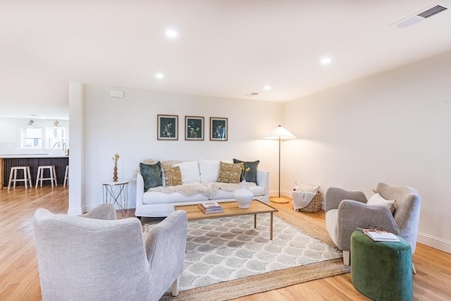 living room featuring hardwood / wood-style flooring