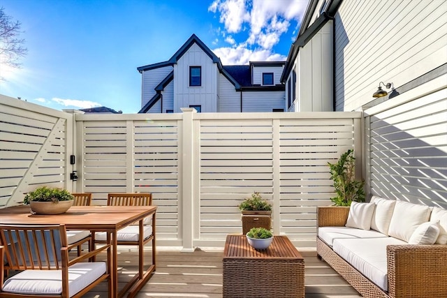 148 Myrtle Unit 1, Melrose, MA 02176 - view of wooden balcony with outdoor dining area, a wooden deck, and outdoor lounge area
