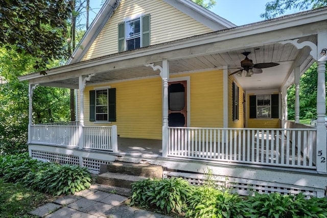 52 Maple St, Belchertown, MA 01007 - view of front of home with covered porch and a ceiling fan
