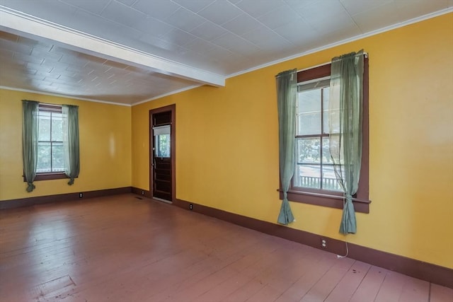 52 Maple St, Belchertown, MA 01007 - spare room featuring crown molding and hardwood / wood-style flooring