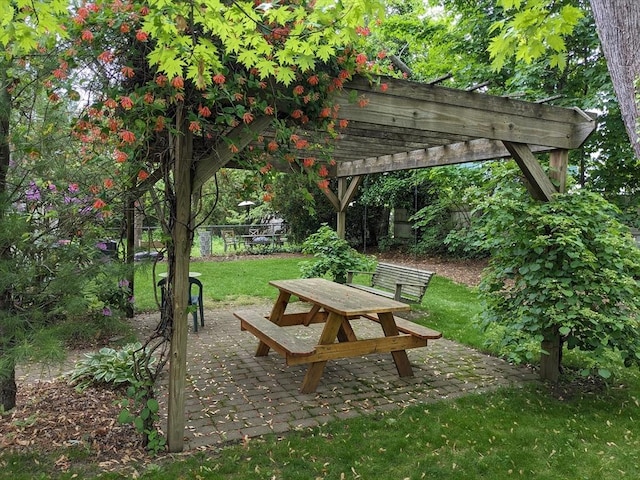 23 Wood St Unit 3, Cambridge, MA 02140 - view of community with a pergola and a patio