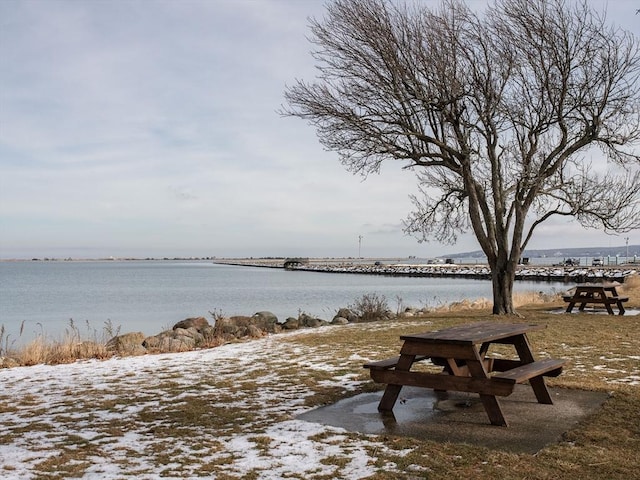 view of home's community featuring a water view