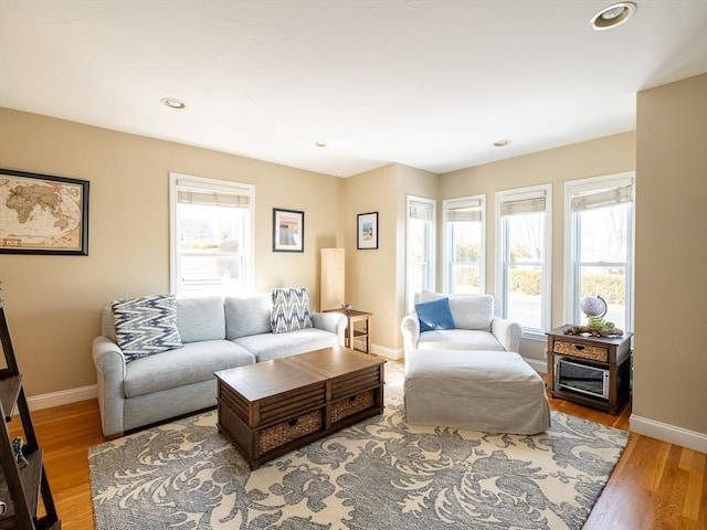 living room featuring hardwood / wood-style floors