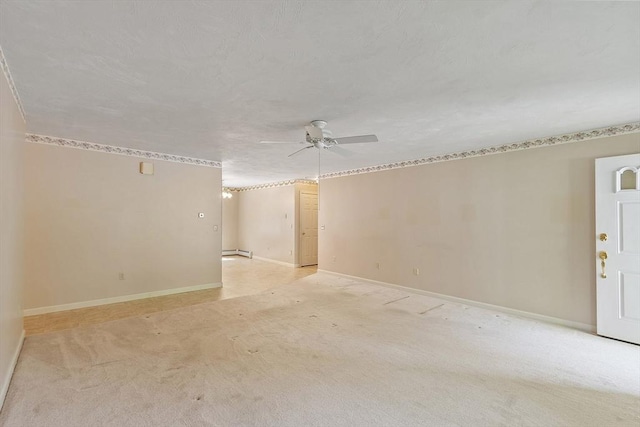 43 Warwick Rd, Gardner, MA 01440 - spare room with ceiling fan, light carpet, and baseboards