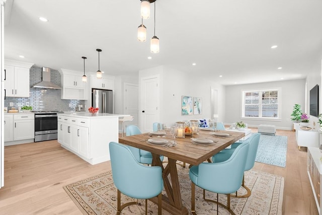 9 Patten Rd, Norton, MA 02766 - dining space with light wood-type flooring and recessed lighting