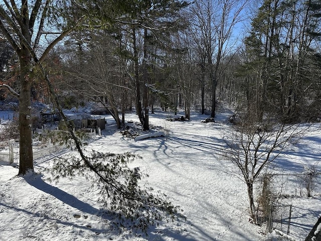 view of snowy yard