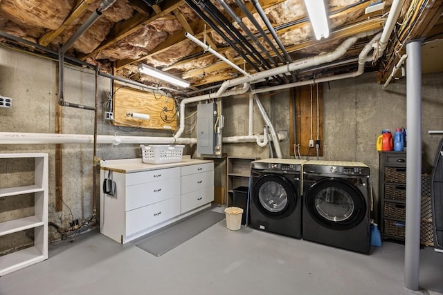 1 Calico Cir Unit 1, Dennis, MA 02639 - unfinished below grade area with washing machine and dryer and electric panel