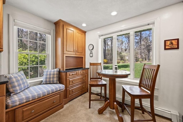 1 Calico Cir Unit 1, Dennis, MA 02639 - sitting room featuring a baseboard heating unit, light colored carpet, and recessed lighting