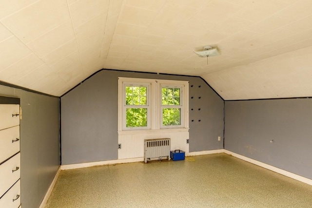 326 Lake Rd, Ashburnham, MA 01430 - additional living space with radiator, baseboards, and vaulted ceiling