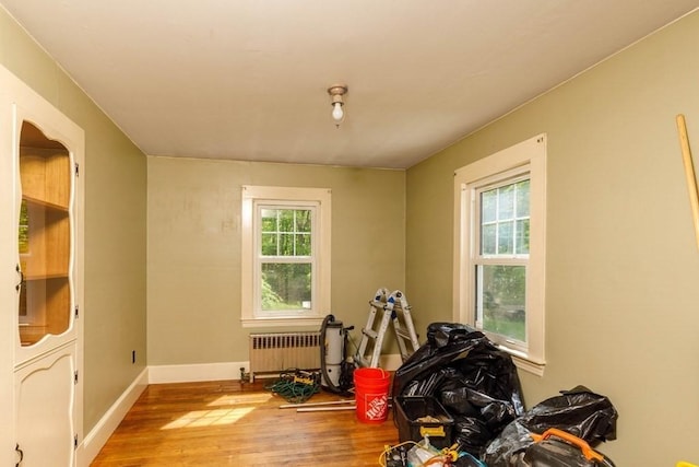 326 Lake Rd, Ashburnham, MA 01430 - workout room featuring radiator, healthy amount of natural light, wood finished floors, and baseboards