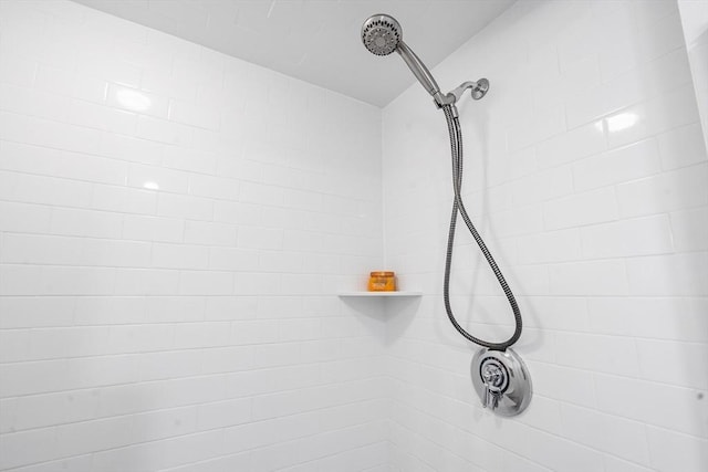 interior details with tiled shower