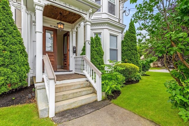 34 Warren St Unit 3, Stoneham, MA 02180 - entrance to property with a yard
