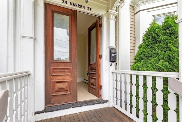 34 Warren St Unit 3, Stoneham, MA 02180 - doorway to property featuring baseboard heating