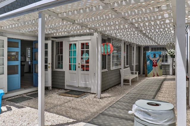 view of patio featuring a pergola