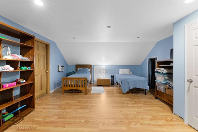 45 Pleasant St, Middleboro, MA 02346 - bedroom with vaulted ceiling, light wood-type flooring, and recessed lighting