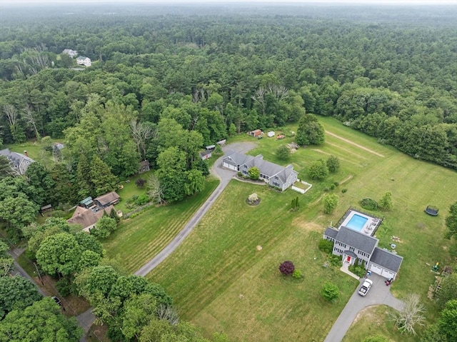 45 Pleasant St, Middleboro, MA 02346 - aerial view of property and surrounding area featuring a forest