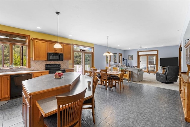 45 Pleasant St, Middleboro, MA 02346 - dining room featuring recessed lighting and dark tile patterned floors