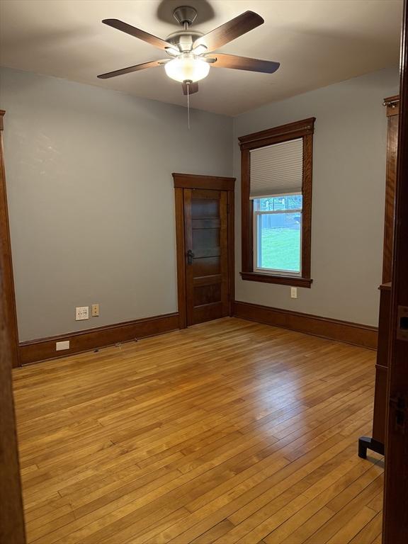 612 Grove St Lot 1, Worcester, MA 01605 - spare room with a ceiling fan, light wood-type flooring, and baseboards
